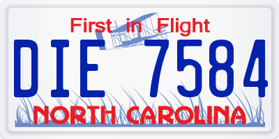 NC license plate DIE7584