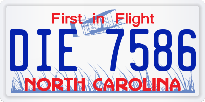 NC license plate DIE7586
