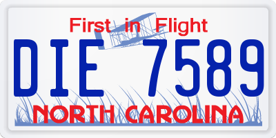 NC license plate DIE7589