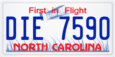 NC license plate DIE7590