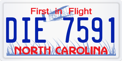 NC license plate DIE7591