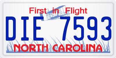 NC license plate DIE7593