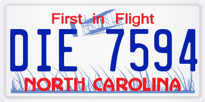 NC license plate DIE7594