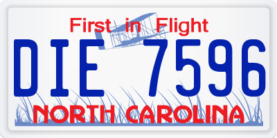 NC license plate DIE7596