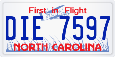 NC license plate DIE7597