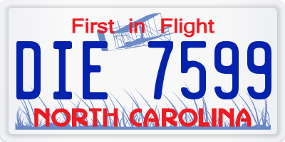 NC license plate DIE7599