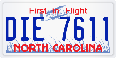 NC license plate DIE7611