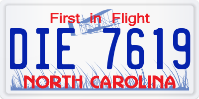 NC license plate DIE7619