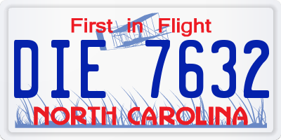NC license plate DIE7632