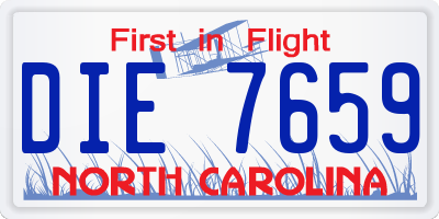 NC license plate DIE7659