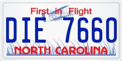 NC license plate DIE7660