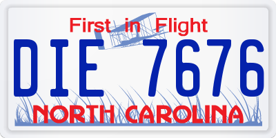 NC license plate DIE7676