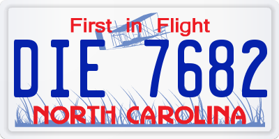 NC license plate DIE7682