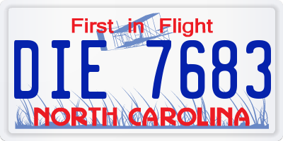 NC license plate DIE7683