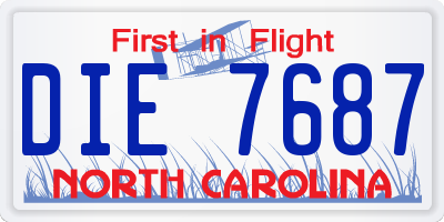 NC license plate DIE7687