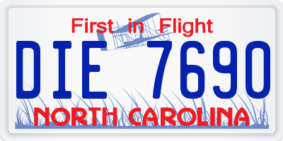 NC license plate DIE7690