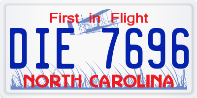 NC license plate DIE7696