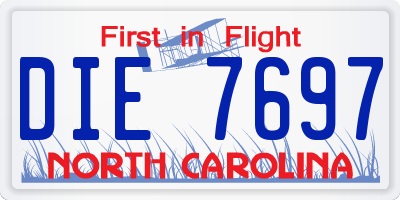 NC license plate DIE7697