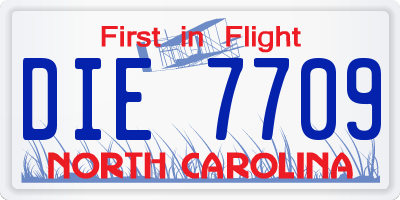NC license plate DIE7709
