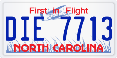 NC license plate DIE7713