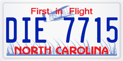 NC license plate DIE7715