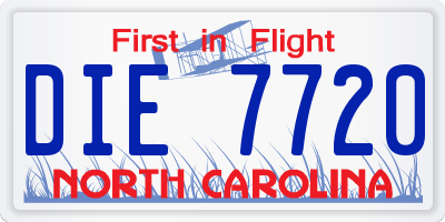 NC license plate DIE7720