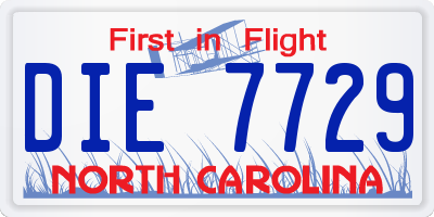 NC license plate DIE7729