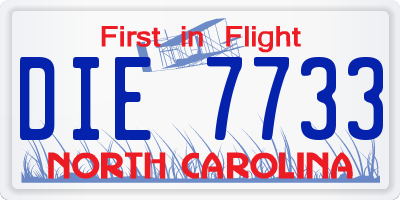 NC license plate DIE7733
