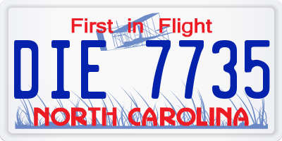 NC license plate DIE7735