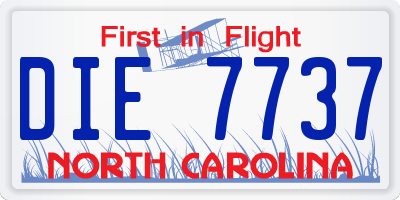 NC license plate DIE7737