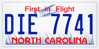 NC license plate DIE7741