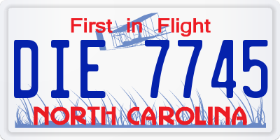 NC license plate DIE7745