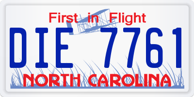 NC license plate DIE7761