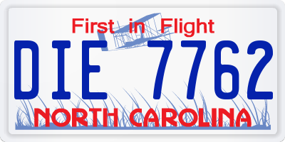 NC license plate DIE7762