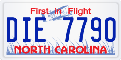 NC license plate DIE7790