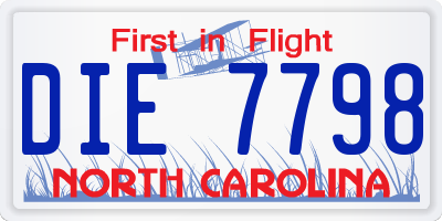 NC license plate DIE7798