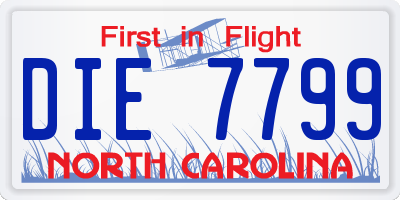 NC license plate DIE7799