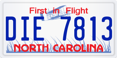 NC license plate DIE7813