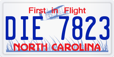 NC license plate DIE7823