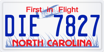 NC license plate DIE7827