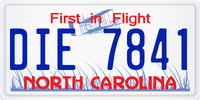 NC license plate DIE7841