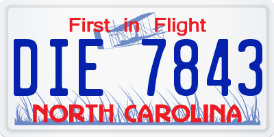 NC license plate DIE7843