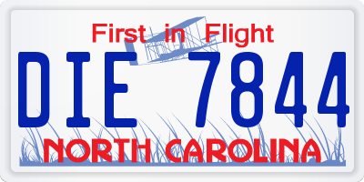 NC license plate DIE7844