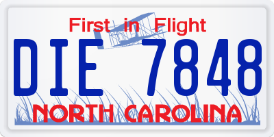 NC license plate DIE7848
