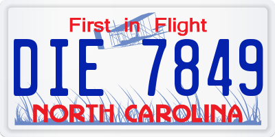 NC license plate DIE7849