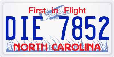 NC license plate DIE7852