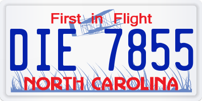 NC license plate DIE7855