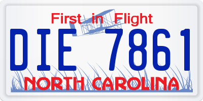 NC license plate DIE7861
