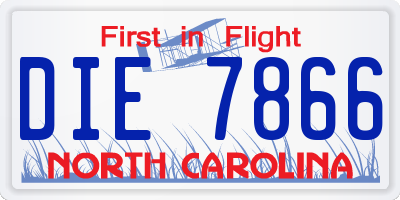 NC license plate DIE7866