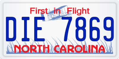 NC license plate DIE7869